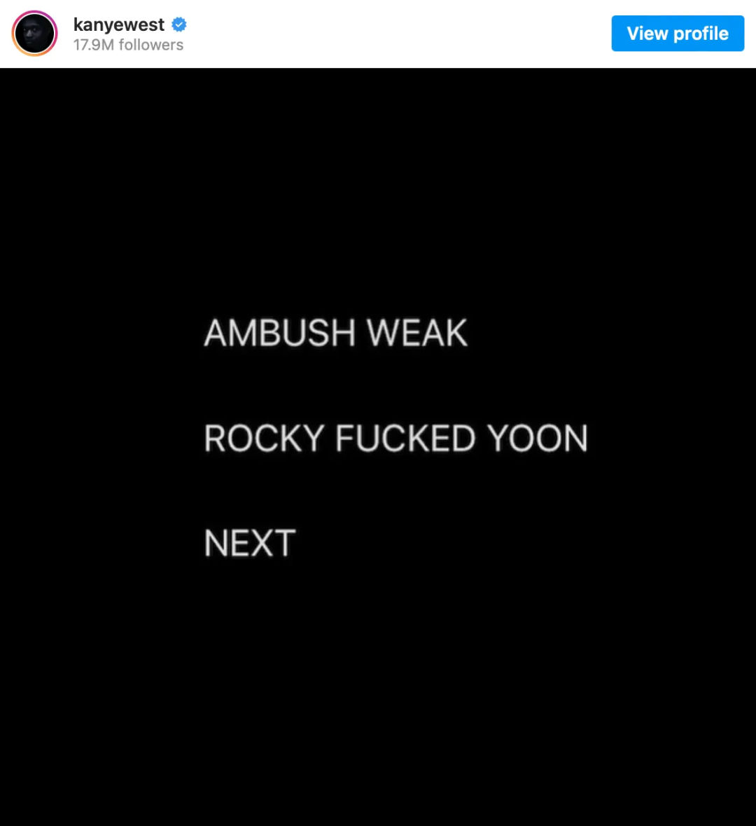 打脸了！Kanye坎爷：Ambush是垃圾，Yoon和Rocky没有睡过..-Supreme情报网