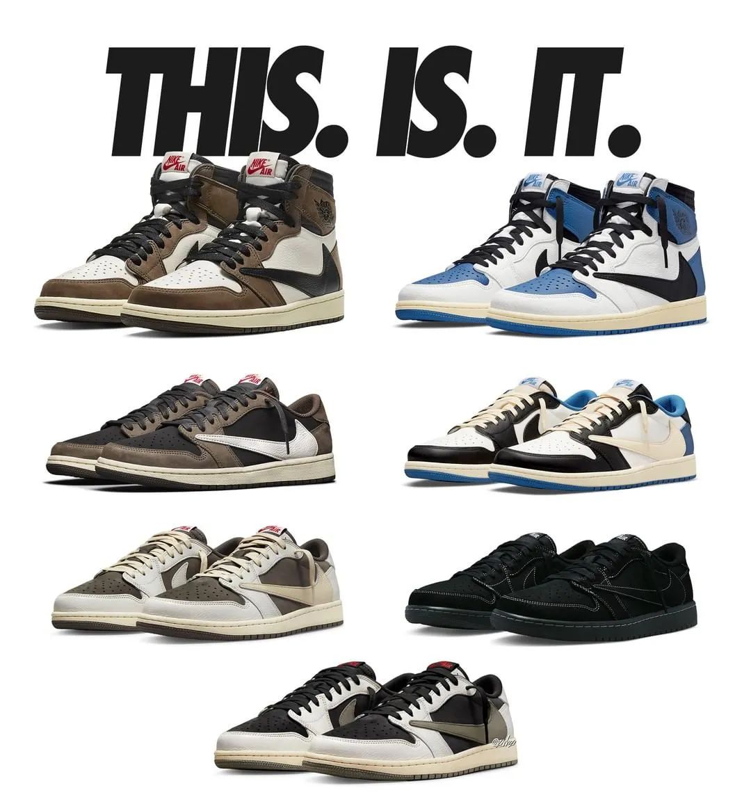 最后一双！Travis Scott x AJ1「倒勾5.0」提前上脚泄露，你冲吗？