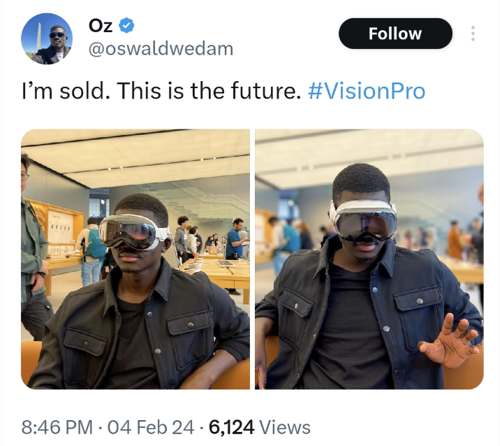 陈冠希入手「苹果Vision Pro」，戴上就能潮起来吗？