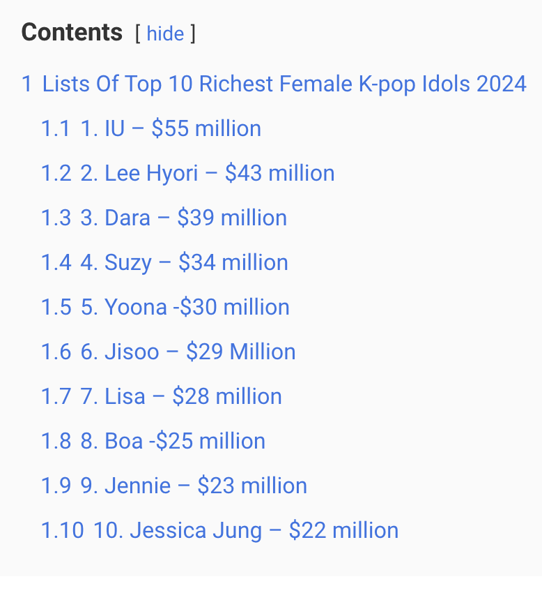 韩国最富女偶像榜单！BLACKPINK全员上榜，第一名是她....