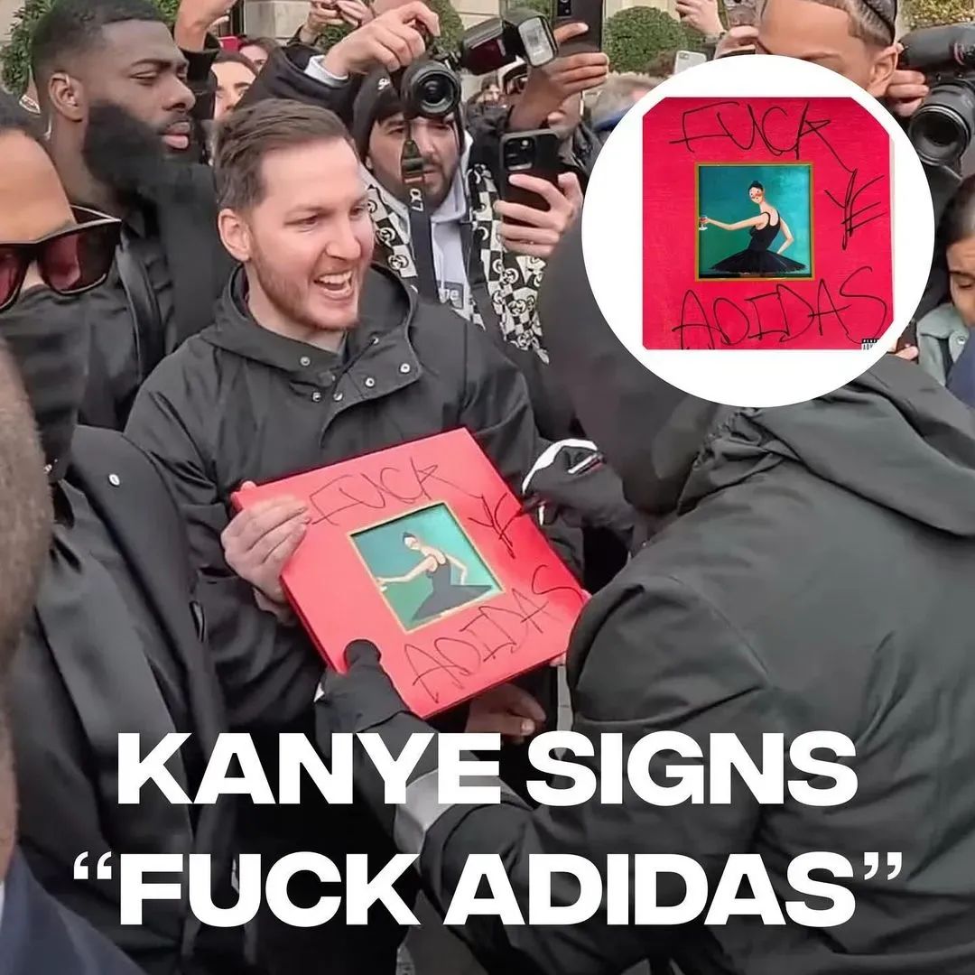 Fu*k阿迪！Kanye坎爷给粉丝签名骂adidas的那张专辑，360万拍卖...