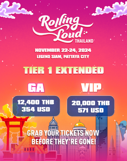 A$AP Rocky官宣！「Rolling Loud」音乐节2024年泰国站，确认！