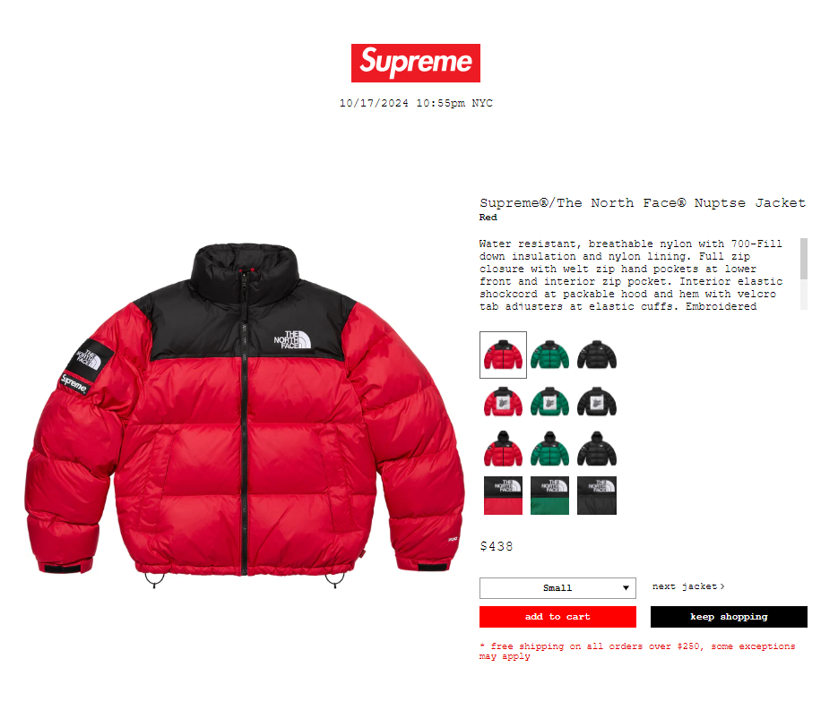 滞销了...「Supreme × 北面TNF」三方联名美国官网都摆卖了...