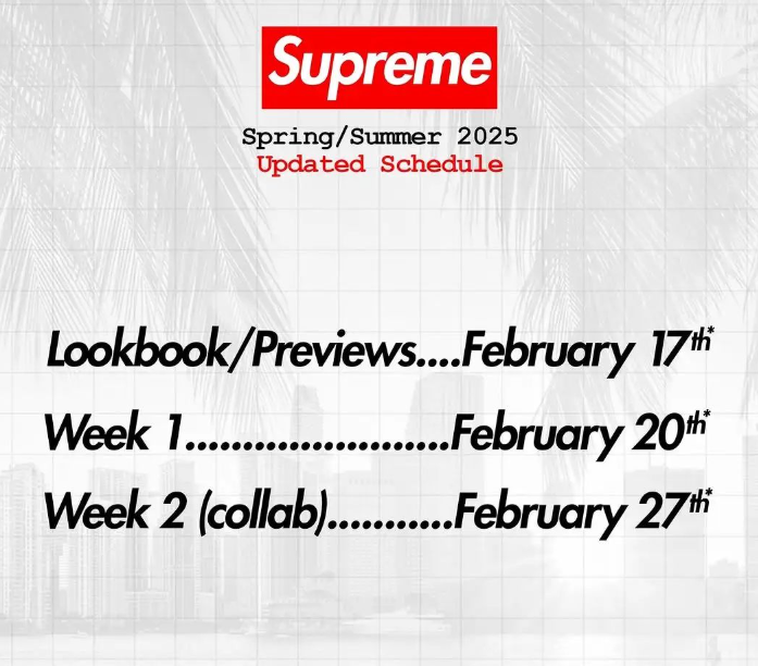 「Supreme」 2025年春夏，第一次预告正式曝光！下周开售！