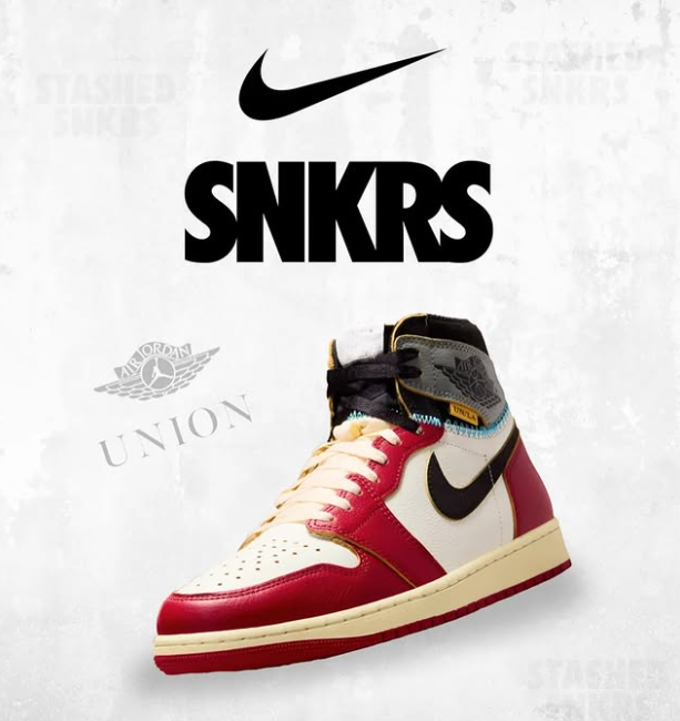 Snkrs随时突袭！App抽签！芝加哥「union x AJ1」货量5.5w...